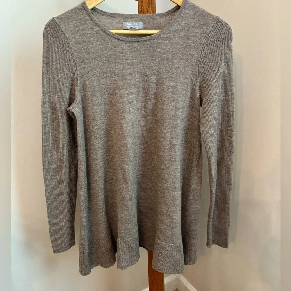 Kenar Medium Tan 100% Merino Wool Sweater Neutral Minimalist